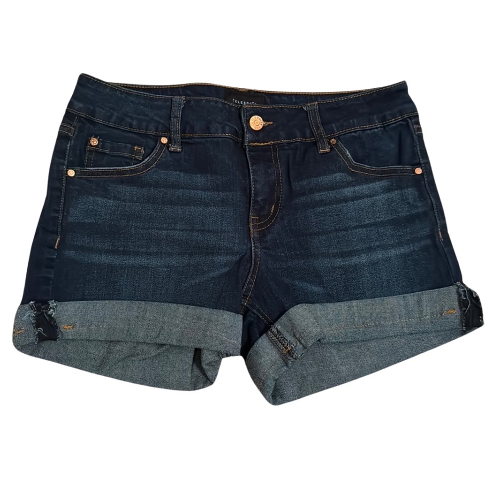 Celebrity Pink dark wash denim Jean shorts size 7/28. 3 inch inseam soft denim